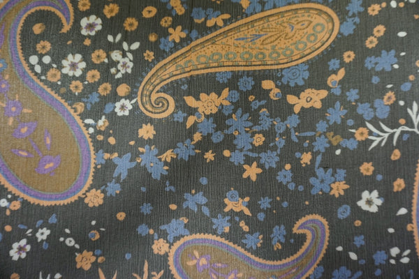 Paisley Print Crinkle Silk Chiffon