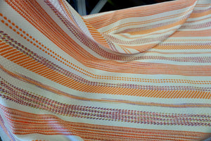 LAST PIECE: 1.75mt Orange Stripe Open Weave Tweed