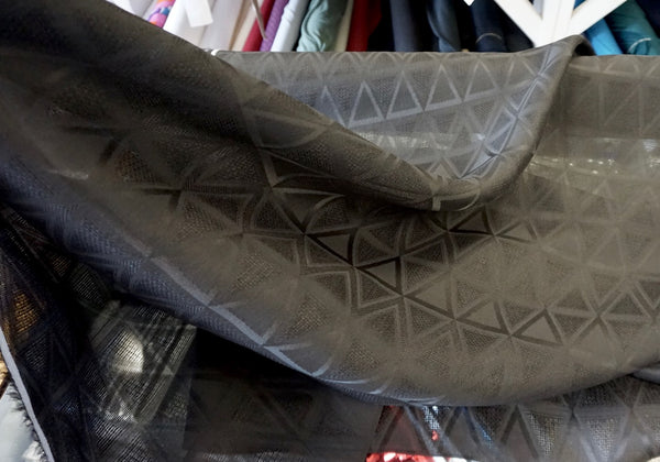 Black Bermuda Silk Jacquard