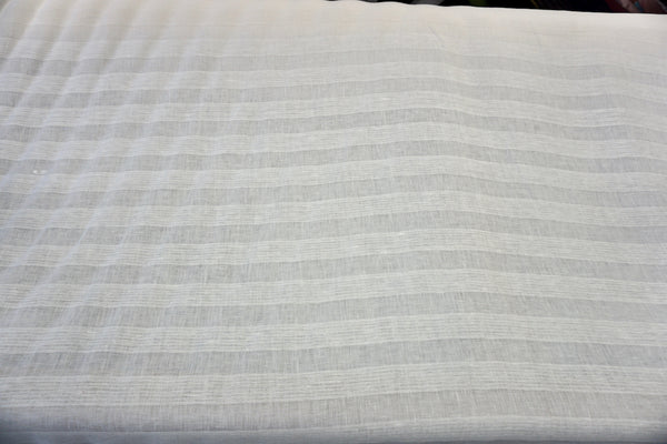 Stripe Linen Jacquard, Natural White
