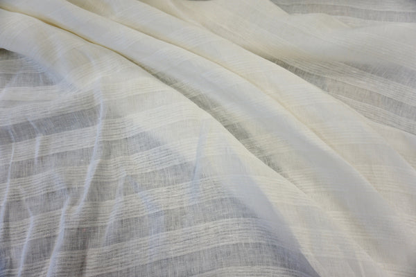 Stripe Linen Jacquard, Natural White