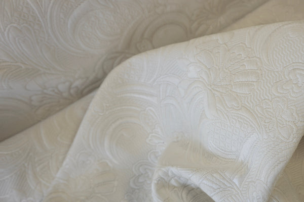 Silk Blend Jacquard Suiting, White