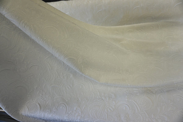 Silk Blend Jacquard Suiting, White