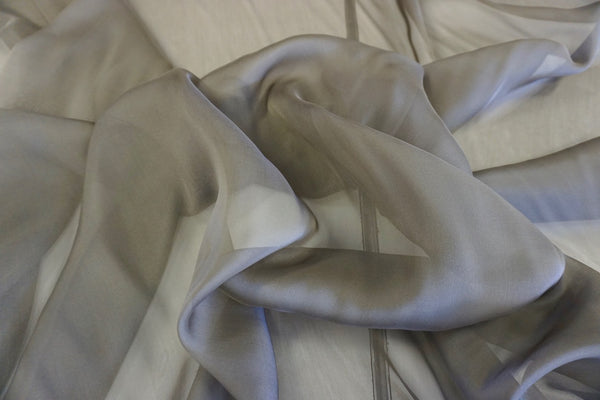 Plain Silk Chiffon, Pewter