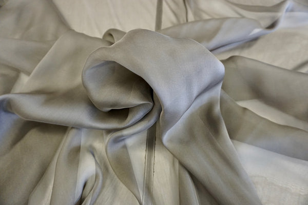 Plain Silk Chiffon, Pewter