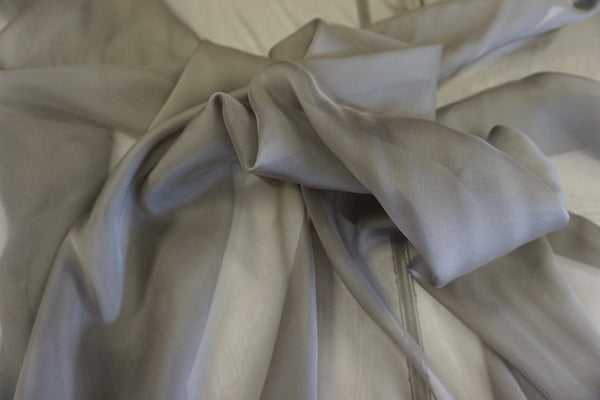 Plain Silk Chiffon, Pewter