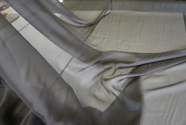 Plain Silk Chiffon, Pewter