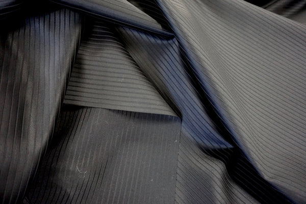 Satin Stripe Suiting , Black