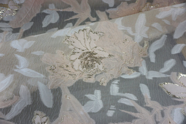 Pink Blush Roses Silk Blend Coupé Organza