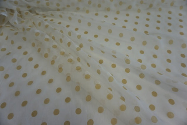 Double Polka Dot Print on Crinkle Chiffon