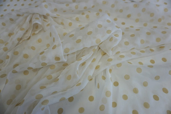 Double Polka Dot Print on Crinkle Chiffon