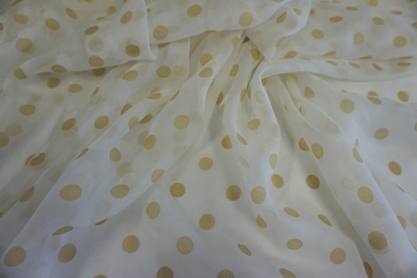 Double Polka Dot Print on Crinkle Chiffon