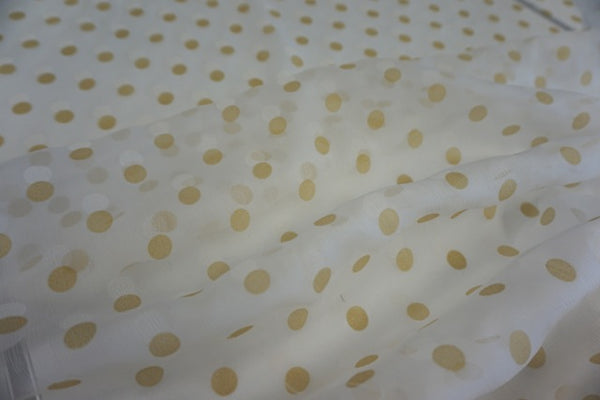 Double Polka Dot Print on Crinkle Chiffon