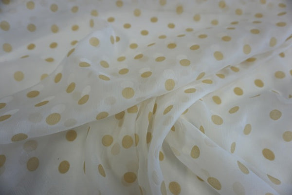 Double Polka Dot Print on Crinkle Chiffon