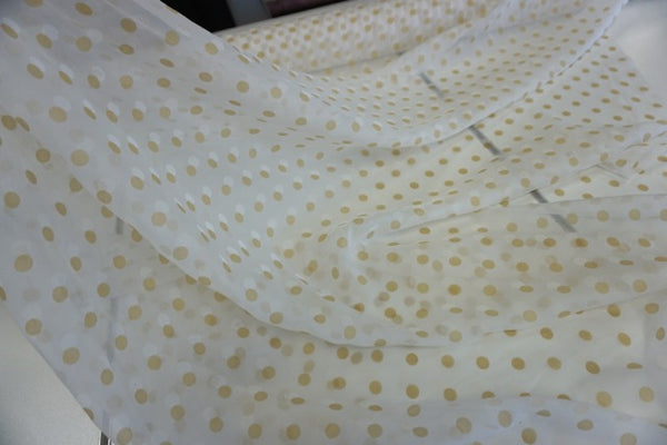 Double Polka Dot Print on Crinkle Chiffon