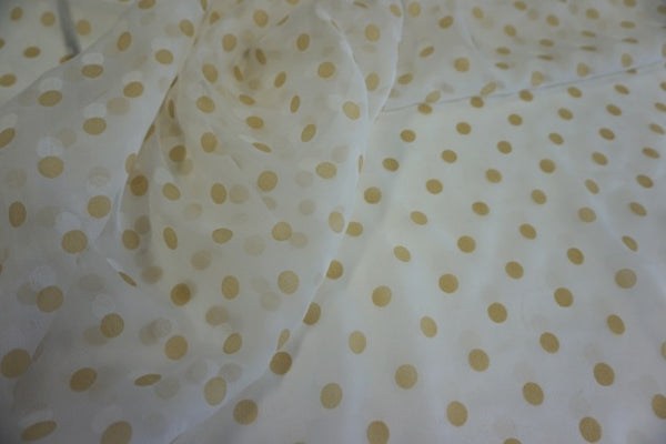 Double Polka Dot Print on Crinkle Chiffon