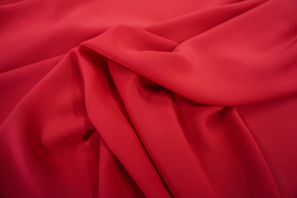 LAST PIECE: 1.45 MT  Crepe de Chine, Roberto Cavalli Collection, Deep Red