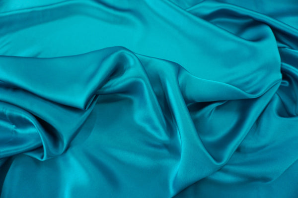 Teal Green Silk Satin