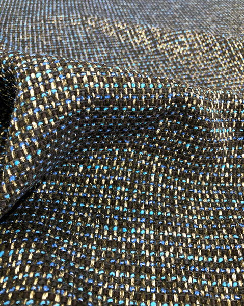 Blue & Black Speckled Tweed Suiting