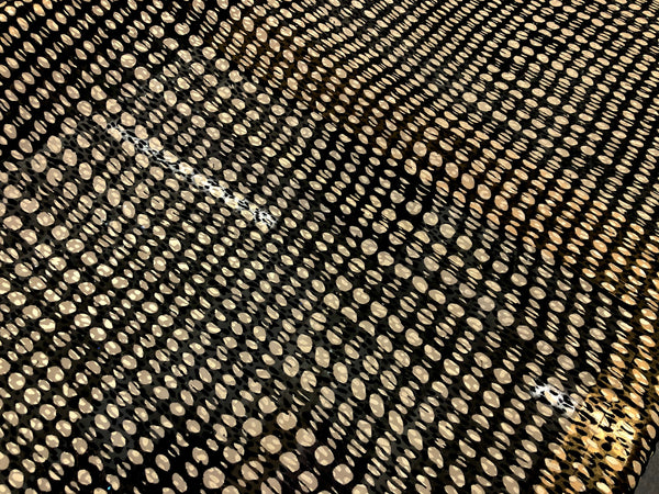 Clipped Devorè, Spot Print Chiffon, Beige & Black