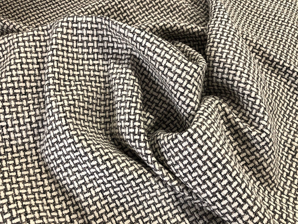 100% Silk Tweed Suiting, Black,Beige & Ivory