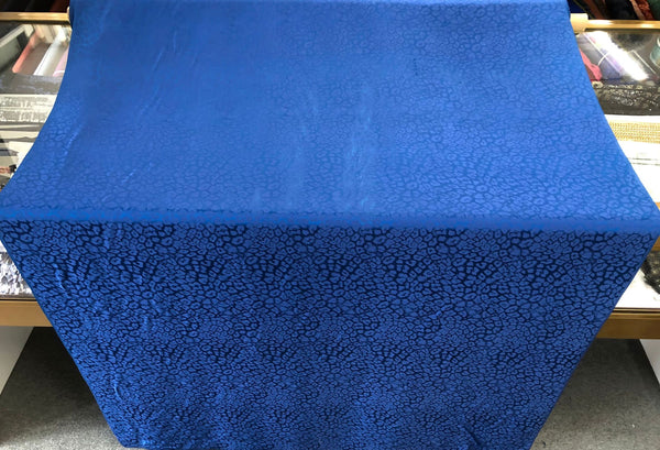 Pure Silk Leopard Jacquard,  Royal Blue