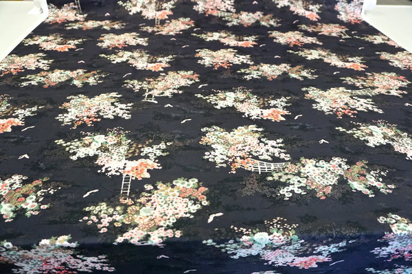 Oriental Garden Printed Silk Twill, Dusk