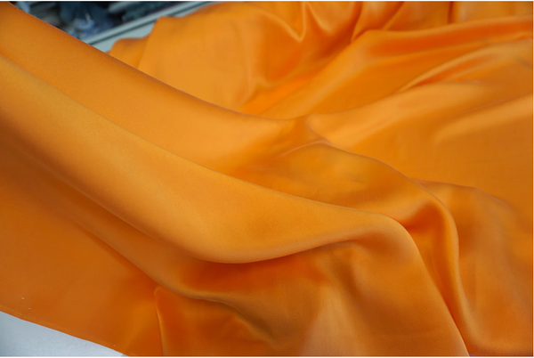 Brushed Silk Satin, Orange Sherbert