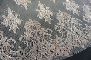 Vintage French Lace, Silver and Taupe
