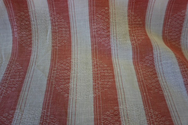 Striped Dobby Jacquard Linen, Red White