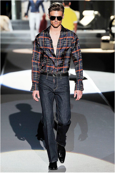 Belts & Chains Printed Twill, Blue