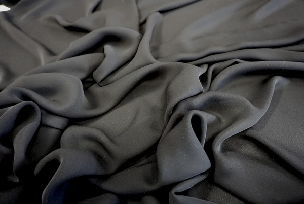 LAST PIECE: 1.65 MT  Double Silk Georgette, Black