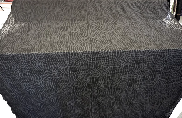 Sheer Illusion Seersucker, Black Wool Crepe