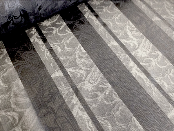 Crinkle Chiffon Jacquard Stripe, Black