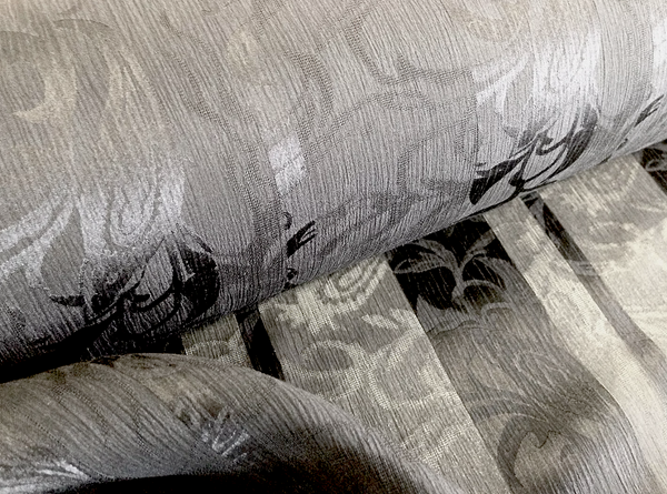 Crinkle Chiffon Jacquard Stripe, Black