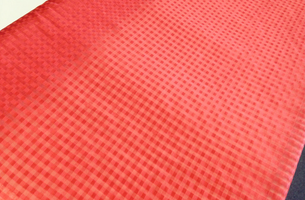 Check Silk Chiffon Variation, Strawberry Red