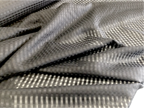 Check Silk Chiffon Variation, Black