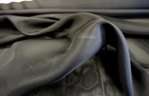 Black Twill Satin Organza