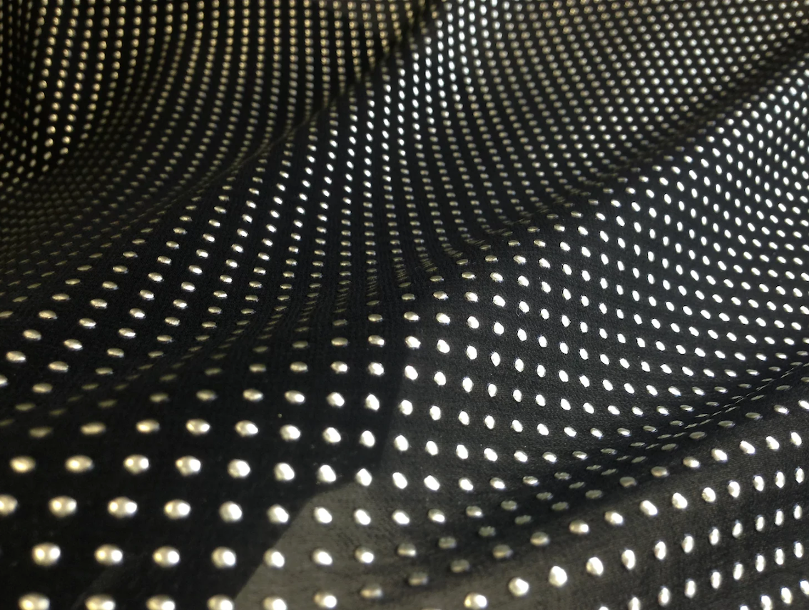 Metallic Gold Spots on Sheer Georgette, Black – Fabric Muse