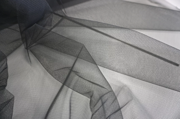 Dark Grey Silk Tulle Netting