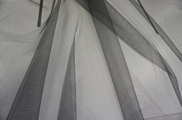 Dark Grey Silk Tulle Netting
