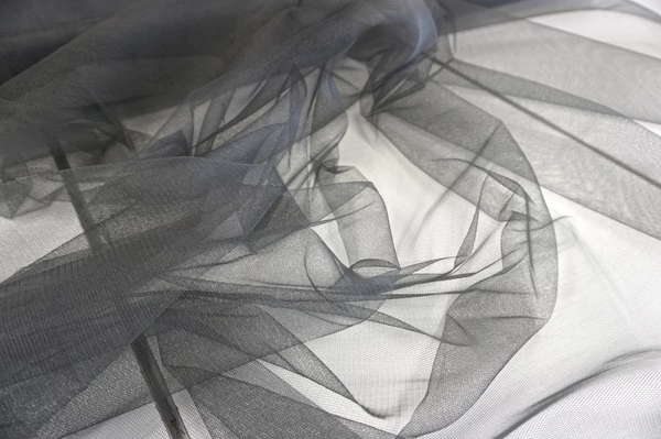 Dark Grey Silk Tulle Netting