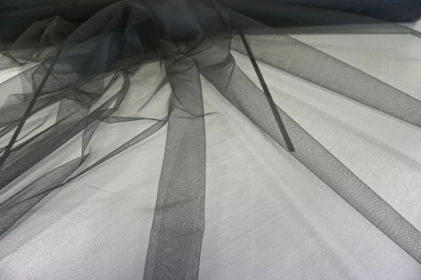 Dark Grey Silk Tulle Netting