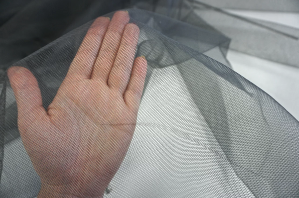 Dark Grey Silk Tulle Netting