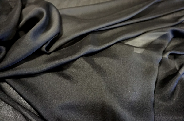 Black Silk Satin Chiffon
