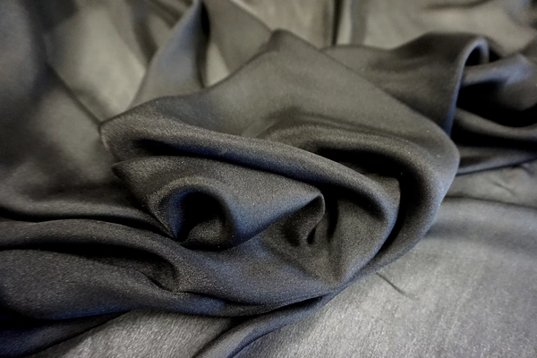 Black Silk Satin Chiffon