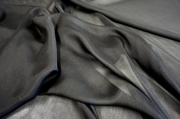 Black Silk Satin Chiffon
