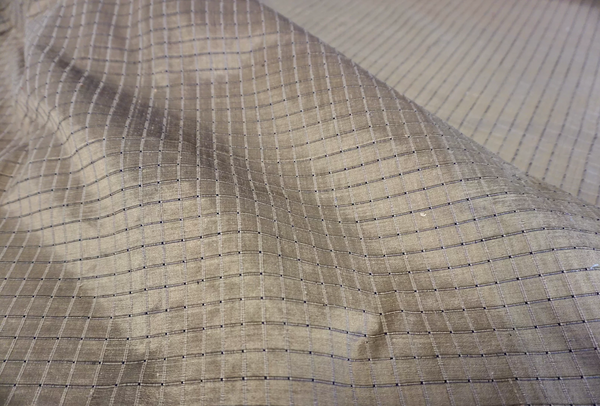 Shot Check Dupion Silk, Black & Bronze