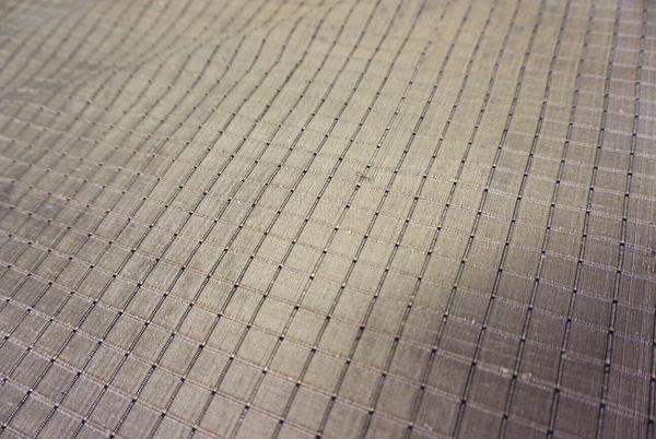 Shot Check Dupion Silk, Black & Bronze