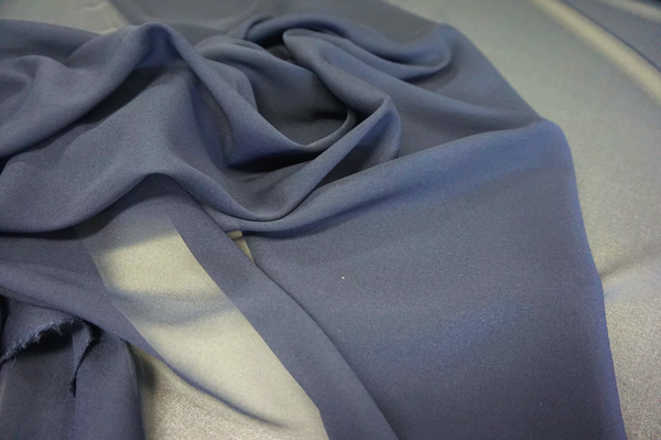 Navy Stretch Silk Georgette